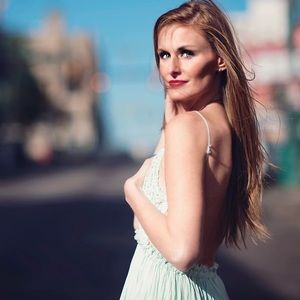 Mint backless crochet top Maxi dress